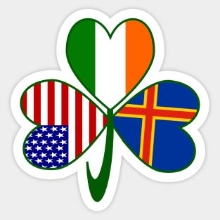 Aaland Islands Irish American Shamrock Sticker